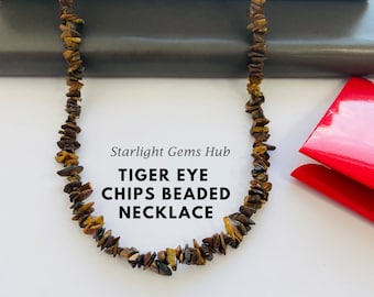 Collar de cuentas de ojo de tigre, joyería de piedras preciosas