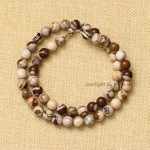 Natural Jasper beaded necklace 8mm smooth round skin jasper jewelry aesthetic necklace AAA Jasper Necklace Jasper Jewelry Gifts for her
