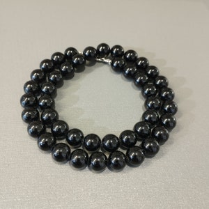 Natural black tourmaline beaded necklace-10MM smooth round tourmaline gemstone jewelry-long necklace design-birthstone necklace-love gifts