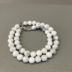 8 MM Glatte runde Perlen Halskette-AAA Qualität weißen Howlith Edelstein Schmuck-Standard Größe Perlen-lange Halskette-Weihnachten Schmuck Geschenke Ideen