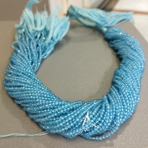 Natural blue topaz loose beads strand-2mm micro faceted round beads-Minimalist beads-topaz gemstone jewelry-13&quot; Inch long full strand