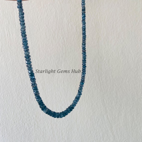 Collana Da 18" Con Perle Rondelle Sfaccettate In Pietra Preziosa Di Goshenite Naturale Da 4 A 7 Mm - Italia - Foto 7