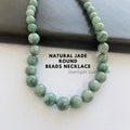 Natural Green Jade Beaded necklace-6MM-10MM Gradually Setting smooth round jade Necklace-Gemstone jewelry-Silver Lock-Bridesmaid Gifts product logo