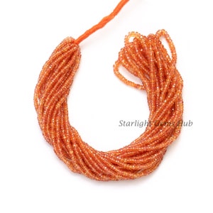 Natural orange sapphire beads strand 2-3mm faceted rondelle center drilled orange sapphire beads Songea Sapphire Precious gemstone jewelry