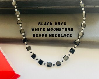 ブレスレット LESS IS MORE onyx bead necklace Onyx Beaded Necklace, Sterling Silver, Disc Charm, 16