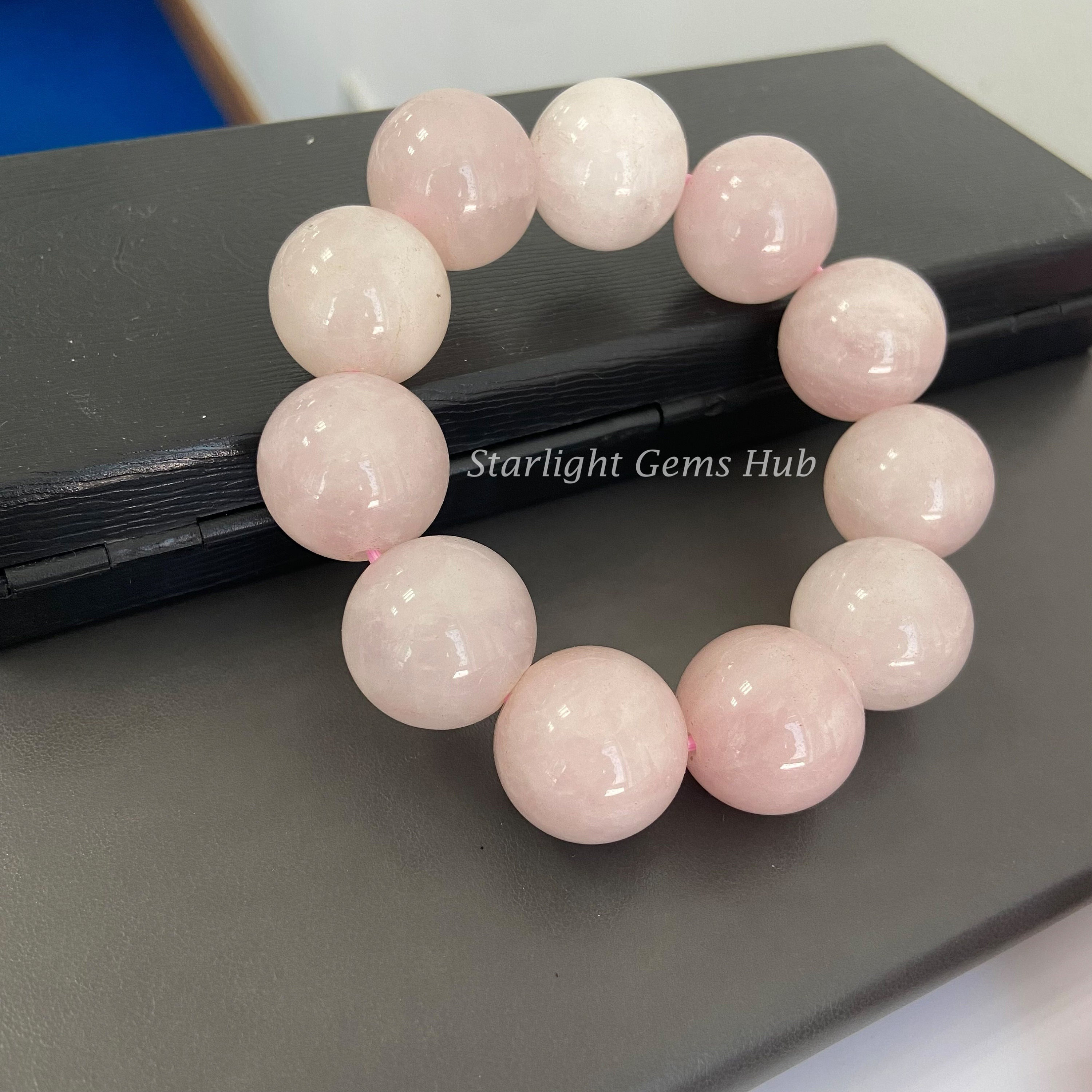 AAA Rose Quartz Big Beads Bracelet-chunky Beads Bracelet