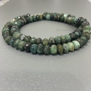 Emerald Necklace Natural emerald beaded necklace 8mm faceted Rondelle emerald jewelry AAA Emerald quality gemstone beads Gifts for her