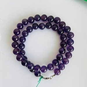 Colar de contas de ametista natural 10 mm suave redondo ametista pedra preciosa jóias pedra de nascimento jóias AAA ametista colar presente para ela