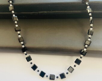 ブレスレット LESS IS MORE onyx bead necklace Onyx Beaded Necklace, Sterling Silver, Disc Charm, 16
