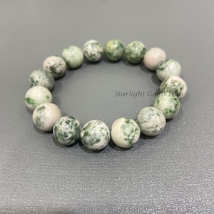 Agate Bracelet 12mm smooth round Chunky Bracelet AAA Quality green agate gemstone Bracelet jewelry Stretchable bracelet Gifts for her