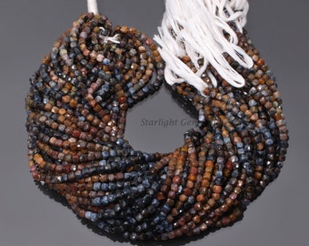 Faceted Pietersite Gemstone Beads, 4.5-5mm Round, 13" Strand