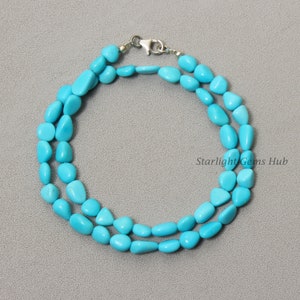 AAA Sleeping beauty Turquoise necklace Arizona Turquoise beaded necklace Natural Smooth tumble turquoise gemstone jewelry gifts for her