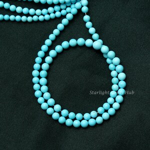 On sale-4.5MM-5MM Smooth Round Gemstone beads-Natural Sleeping beauty turquoise loose beads strand-Drilled beads-Jewelry Making beads-Gifts