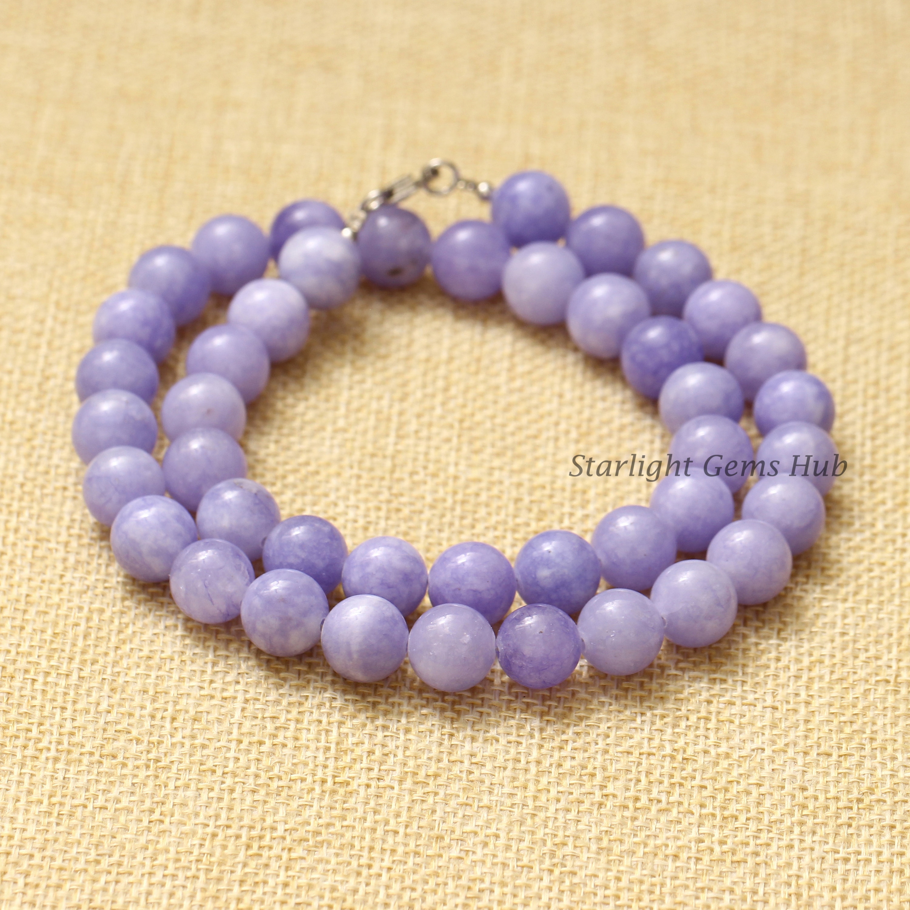 Buy Lavender Quartz Beaded Necklace 10mm Smooth Round Lavender