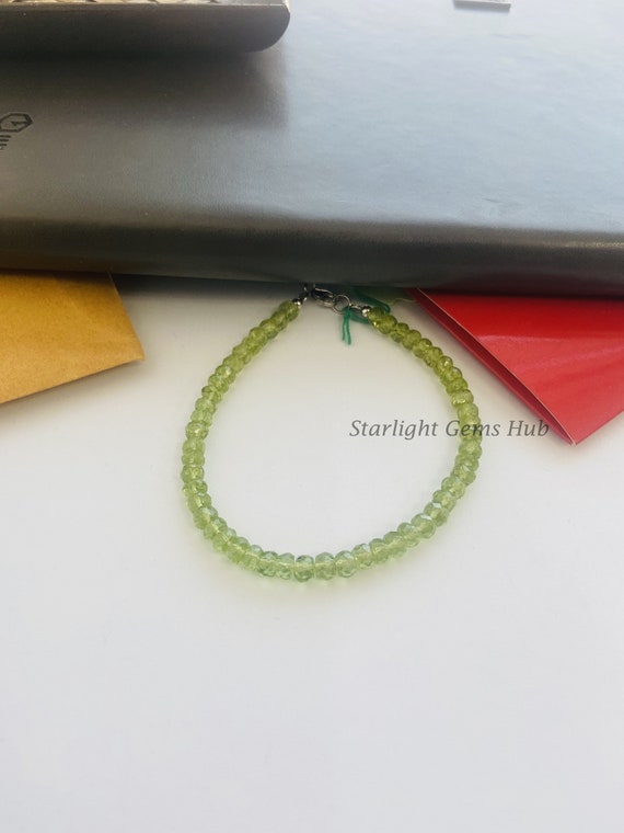 Bracelet En Pierres De Péridot - Perles De 6 Mm - Marque Arabesk (Neuf Avec étiquettes)