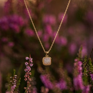 Golden moonstone necklace 18 carat gold plated*moonstone necklace*spiritual jewelry