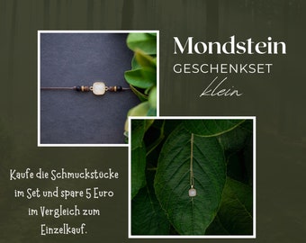 Mondstein Geschenkset*Edelstein Schmuckset*spirituelles Geschenk*Mondstein Schmuck