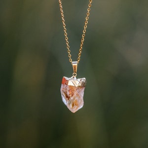 Citrine necklace 18 carat gold plated * Special spiritual necklace * Spiritual jewelry * Hippie necklace * Yoga jewelry