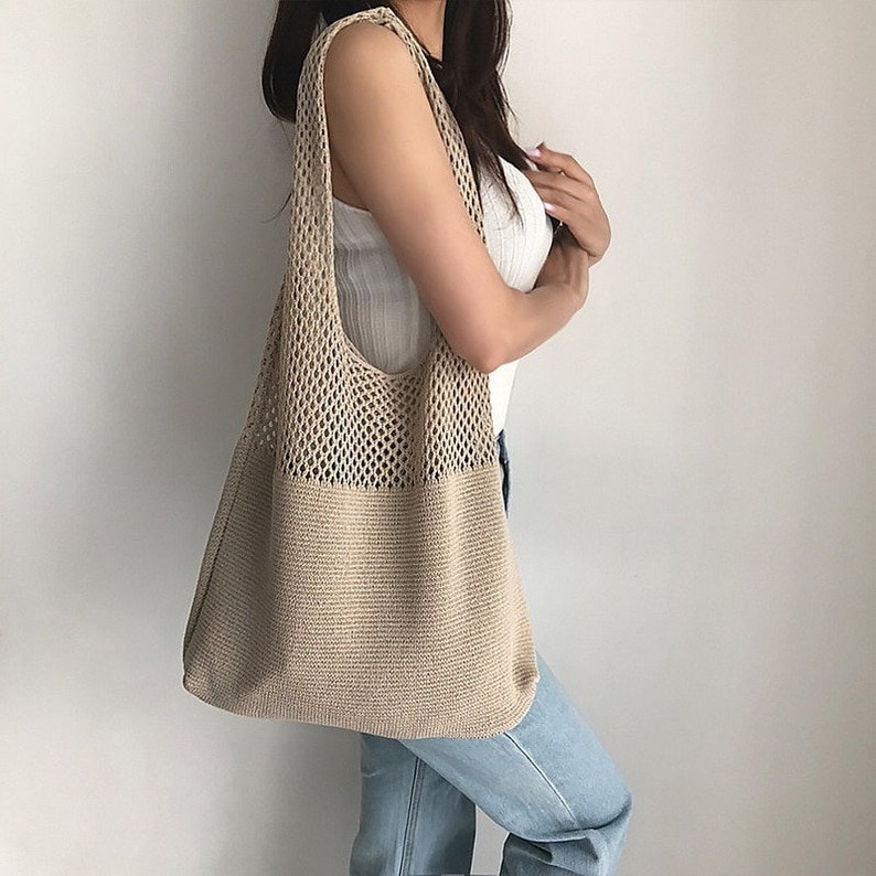 The Vily - Ranking TOP20 Knitted shoulder bag simple Japanese J Year-end gift