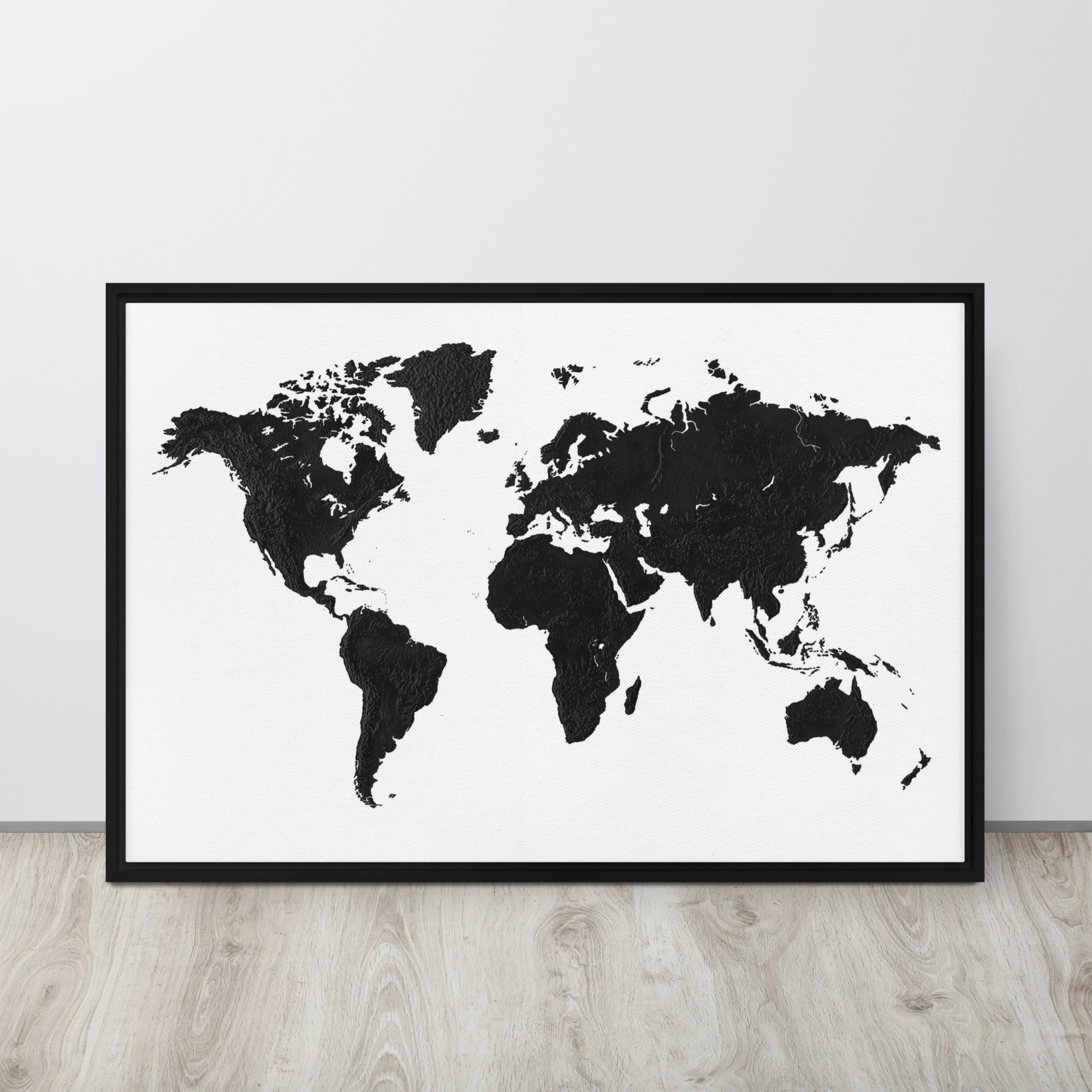 Black And White World Map For Kids Printable