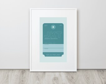 Jakarta Vintage Bag Tag / Póster enmarcado en papel mate con estera