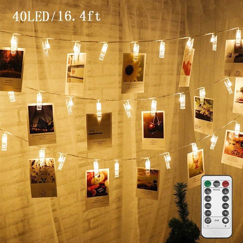 10 Ft 20 LED Photo Clips String Lights Battery Operated Fairy String