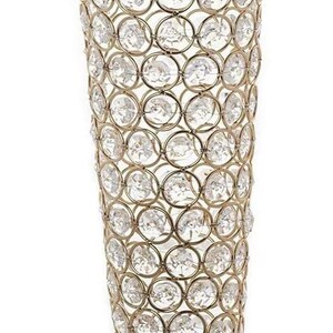 Set of 2 Tall Gold Beaded Crystals Trumpet Floral Vase Wedding - Etsy