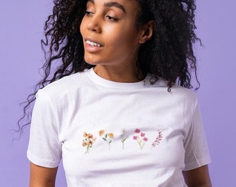 wildflowers lesbian unisex t-shirt | pride | rainbow | watercolour art | lgbtq gay queer bi ace trans intersex | equality | love is love