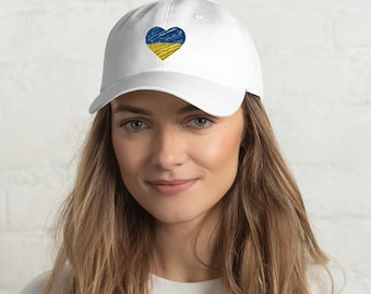 DONATION OF PROFITS | Ukraine Flag Embroidered Baseball Cap | ukraine heart | war | stop putin | peace | protests | stand with Ukraine