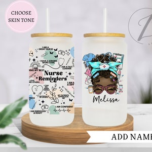Nurse graduate cup, Cup for RN, Registered nurse gift, Ice coffee cup for nursing student, Nurse affirmations cup, Personalized name libby