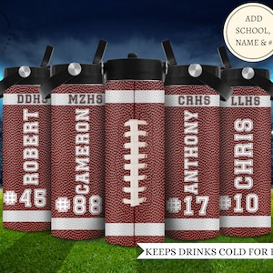 Custom Football team water bottle, Gift for football team, High school football team water bottle, Personalized name, Sports bottle