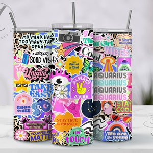 Personalized Aquarius Tumbler, zodiac sticker tumbler, Birthday cup for Aquarius astrology sign, Personalized mug for Aquarius zodiac sign