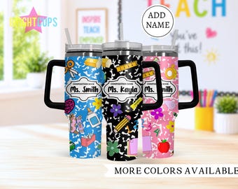 Teacher composition 40oz tumbler, gift for teacher, Teacher appreciation gift, Personalized 40 ounce tumbler, End of year gift, Elementary
