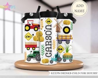 Botella de agua con forma de tractor para niños, regalo para niños amantes de los tractores, botella de agua escolar para niños, regalo para hijo, botella de agua con forma de tractor agrícola