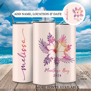 Beach vacation tumbler, Girls trip cup, Personalized family vacation cup, Custom Bachelorette vacation tumbler, Island destination tumblers