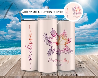 Beach vacation tumbler, Girls trip cup, Personalized family vacation cup, Custom Bachelorette vacation tumbler, Island destination tumblers