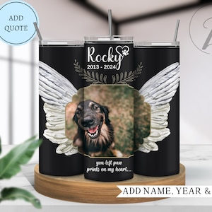 Dog memorial tumbler photo, Loss of dog tumbler, Gift for best friend, Dog photo collage tumbler, Cup for pet loss, Keep sake gift pet owner