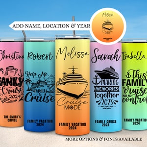 Vacation tumblers for family cruise, Custom cruise cup with name, Family vacation tumblers, Matching group tumbler for family cruise