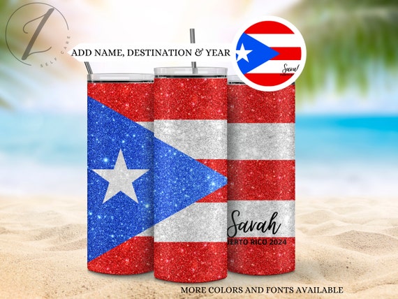 Puerto Rico vacation tumblers, Family group vacation cups, Puerto Rico flag tumbler, Puerto Rico girls trip, Custom birthday trip tumblers