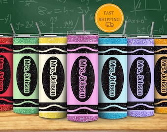 Vaso de crayón para maestro, Vaso de nombre personalizado para maestro, Regalo de agradecimiento al maestro, Regalo para maestro de escuela, Vaso de lápiz