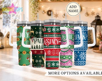 Ugly Christmas sweater 40oz tumbler, Custom family Christmas cup, Holiday season tumbler, 40 ounce tumbler, Personalized Christmas cup