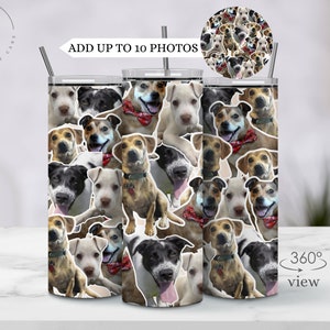 Dog photo collage tumbler, Custom dog photo cup, Gift for dog owner, Funny Dog tumbler, Memorial dog tumbler, Custom mom of dogs cup