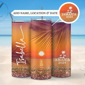 Beach vacation tumbler, Personalized tumbler for vacation, Family&#39;s vacation tumbler, Custom girls trip tumbler, Personalized girls trip cup