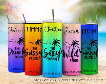 Vasos para viajes de chicas, Vasos para viajes grupales a juego, Vasos divertidos para amigos, Vasos para viajes de chicas, Vasos para viajes de cumpleaños