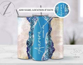 Beach vacation tumbler, Family vacation tumbler, Personalized destination vacation tumbler, Custom cup for girls trip,  Summer vacation cup
