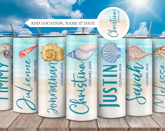 Personalized family vacation tumbler, Beach vacation tumbler, Personalized Family trip tumblers, Island vacation tumbler , Matching tumblers