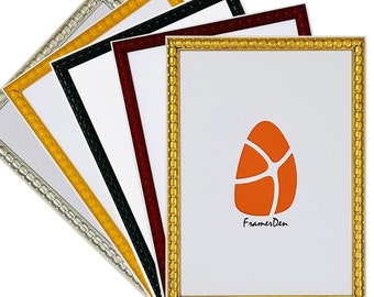 5 BOBBIN Beads Modern Colours Gold Red Photo frame Picture Poster Frames Wall Art Hang Home Decor Gift A2 A3 A4 A5 with Black White Mount