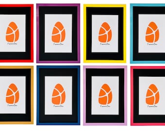 Modern Rainbow Colours Photo Frame Black White Grey Yellow Blue Orange Red Picture Poster Frames Wall Art Home Decor A2 A3 A4 A5 Black Mount