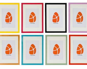 Modern Rainbow Colours Photo Frame Black White Grey Yellow Blue Orange Red Picture Poster Frames Wall Art Home Decor A2 A3 A4 A5 White Mount