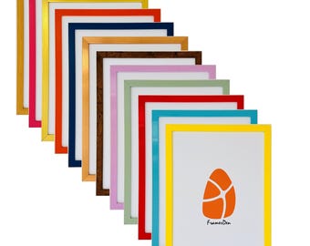 Modern Rainbow Colours Photo Frame Black White Grey Yellow Blue Orange Red Picture Poster Frames Wall Art Home Decor Gift A2 A3 A4 A5 Mount